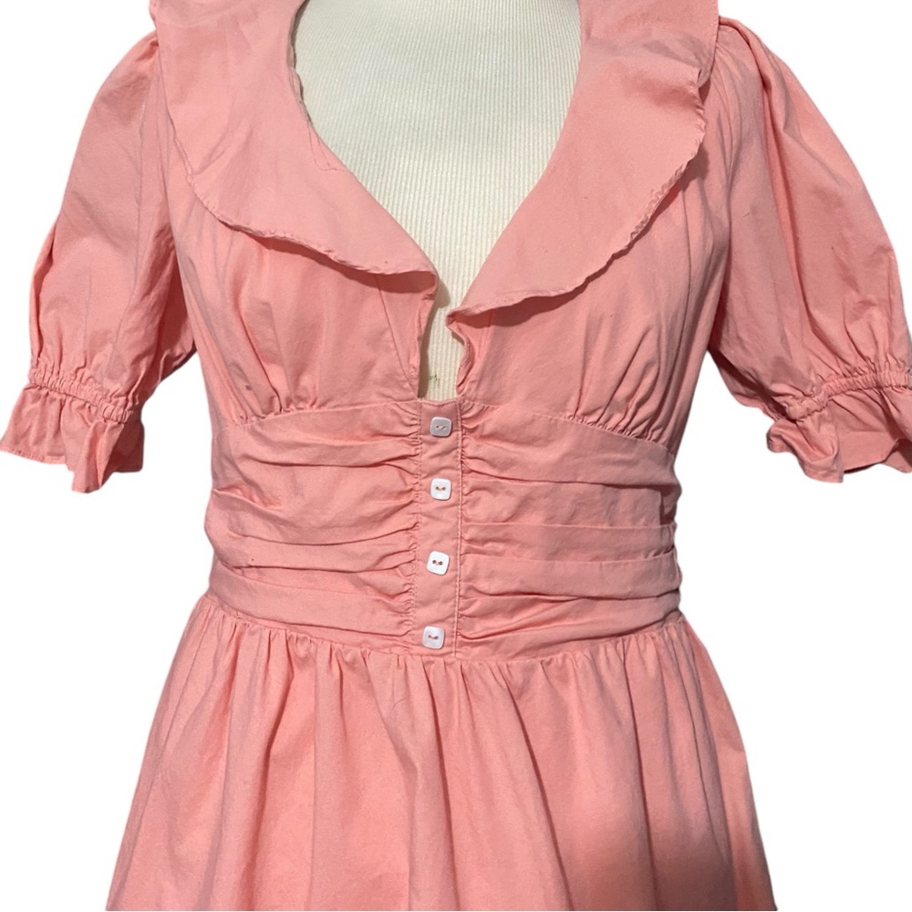 WAYF Ruffle Neck Tiered Mini Dress Large - Picture 3 of 6